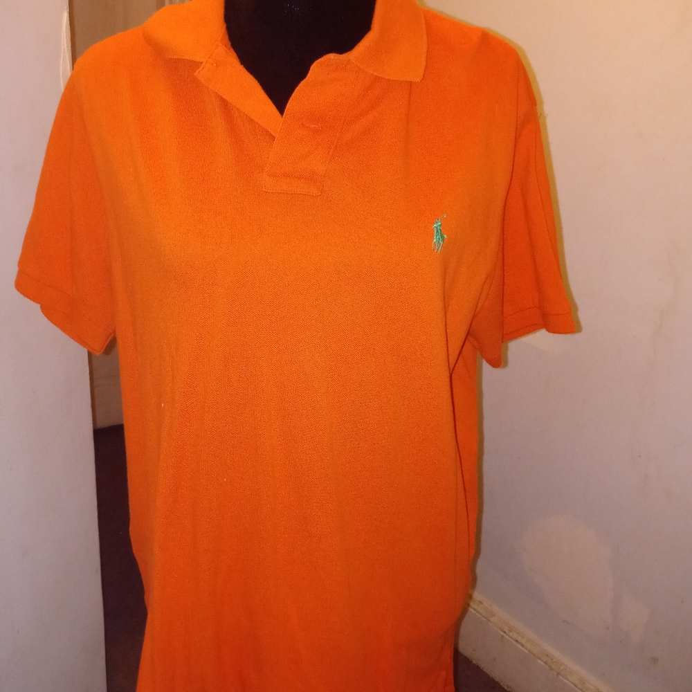 Mens Polo Ralph Lauren shirt in Bright Orange